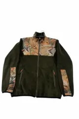 HUNTER ORMAN DESEN ÇULLUK BASKILI GARNİLİ TAM FERMUARLI DİK YAKA POLAR