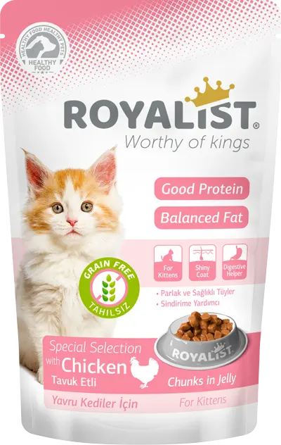 ROYALIST TAVUKLU YAVRU KEDİ KONSERVE KİTTEN POUCH 85 GR