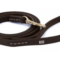 Doggie Eğitim Serisi Yağlı Gerçek Deriden El Yapımı Eğitim Köpek Gezdirme Kayışı 1,4x180cm - Oil Brown