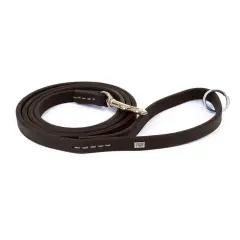 Doggie Eğitim Serisi Yağlı Gerçek Deriden El Yapımı Eğitim Köpek Gezdirme Kayışı 1,4x180cm - Oil Brown