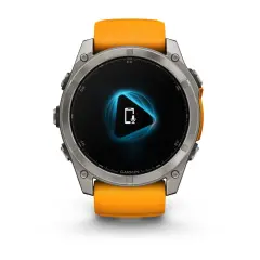fenix 8 - 51 mm, AMOLED Sapphire, Titanyum Turuncu/Grafit Kayışlı