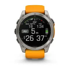fenix 8 - 51 mm, AMOLED Sapphire, Titanyum Turuncu/Grafit Kayışlı