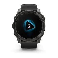 fenix 8 - 51 mm, AMOLED Sapphire, Karbon Gri DLC, Siyah/Gri Silikon Kayışlı