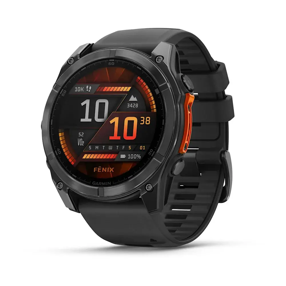 fenix 8 - 51mm, AMOLED Slate Gri, Siyah Silikon Kayışlı