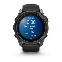 fenix 8 - 51mm, AMOLED Slate Gri, Siyah Silikon Kayışlı