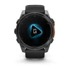 fenix 8 - 51mm, AMOLED Slate Gri, Siyah Silikon Kayışlı