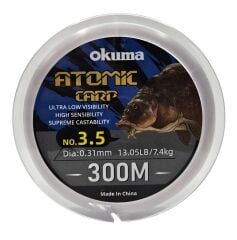 Okuma Atomic Carp Nylon Clear Color 300m Misina 0,31 mm - 0,34 mm