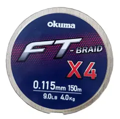 Okuma Ft-*4 Braided Line 150 mt Grey Örgü İp 0,165 mm - 0,205 mm